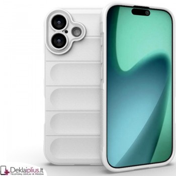 Magic Shield guminis dėklas su kameros apsauga - baltas (Apple Iphone 17)